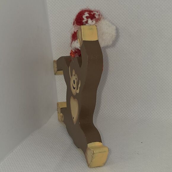 Set of 4 Wooden Christmas Animal Ornaments - Giraffe, Monkey, Lion & Dinosaur - Picture 8 of 15